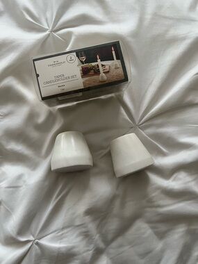 Threshold Marble Taper Candle
Holders White - Set of 2